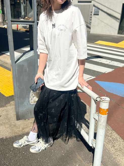 newバックリボンプリントTシャツ | SL2242606 | ホワイト