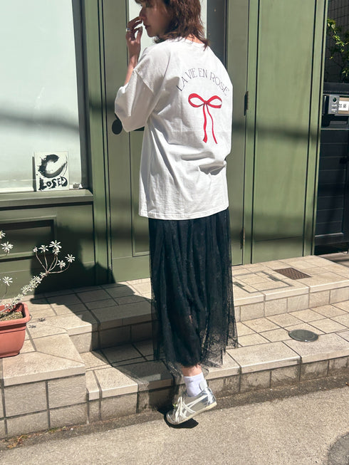 newバックリボンプリントTシャツ | SL2242606 | ホワイト