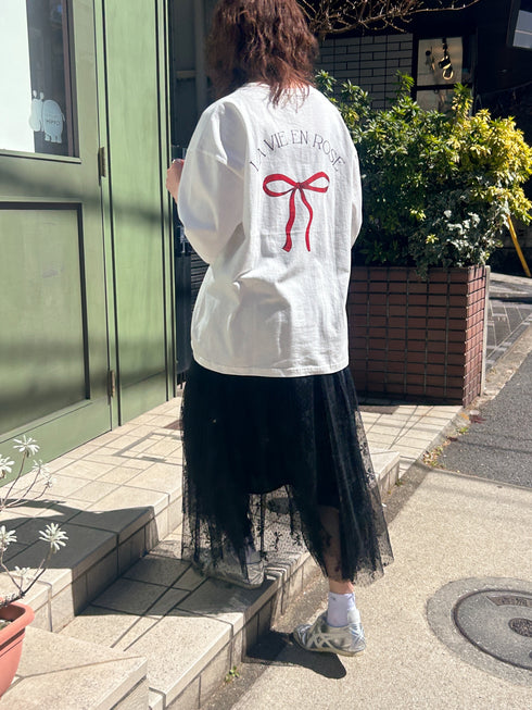 newバックリボンプリントTシャツ | SL2242606 | ホワイト