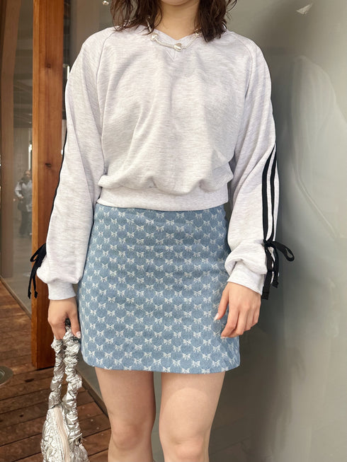 リボンデニムミニスカート | SL2241614 | ライトブルー