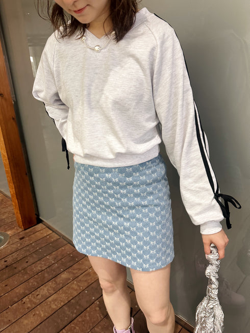 リボンデニムミニスカート | SL2241614 | ライトブルー