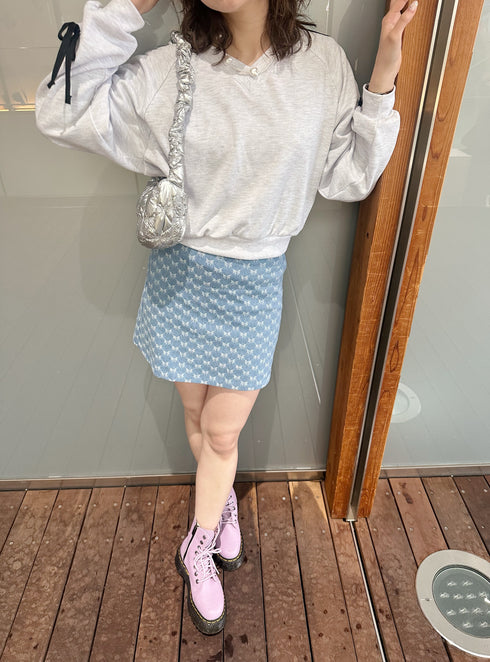 リボンデニムミニスカート | SL2241614 | ライトブルー