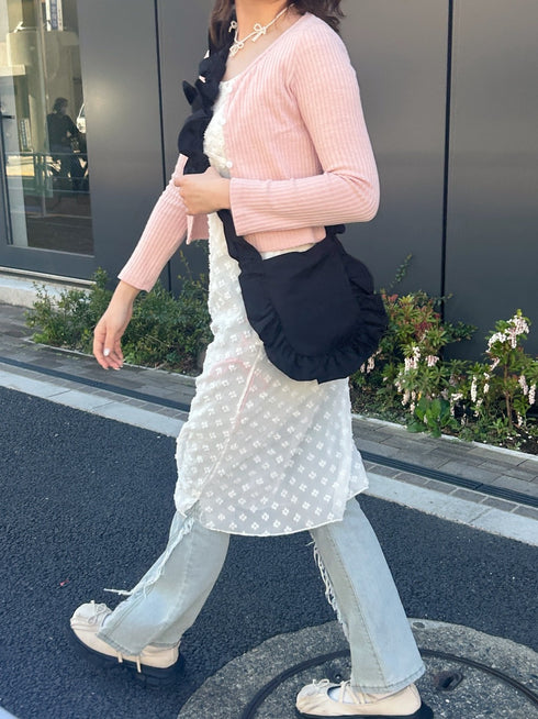 フリルギャザーショルダーバッグ | SL1241604 | ブラック