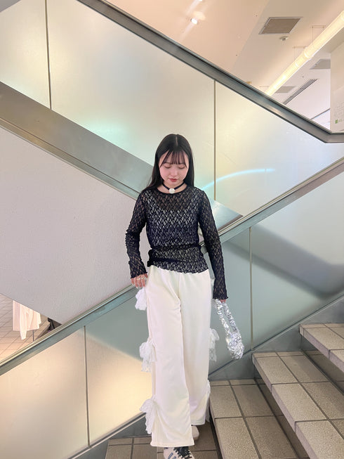 サイドレースリボンスウェットパンツ | SL2241612 | イエロー