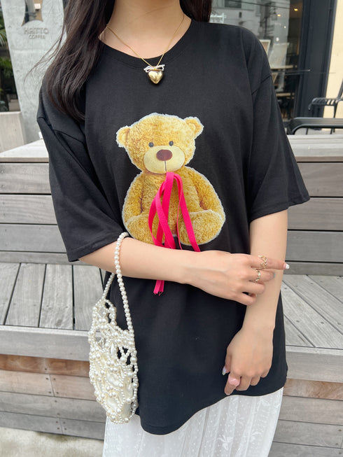 bear ribbon tee | SL2241617 | ブラック
