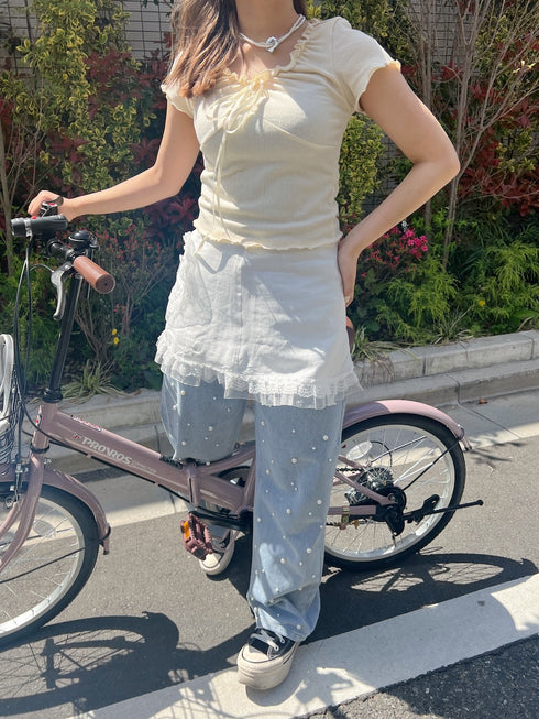 ギャザーリボントップス | SL2241644 | アイボリー