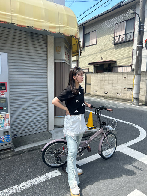 リボンクロップドTシャツ | SL2241603 | ブラック