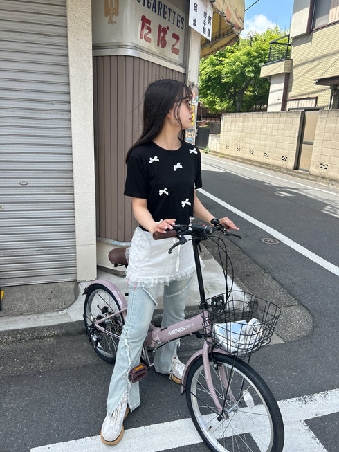 リボンクロップドTシャツ | SL2241603 | ブラック