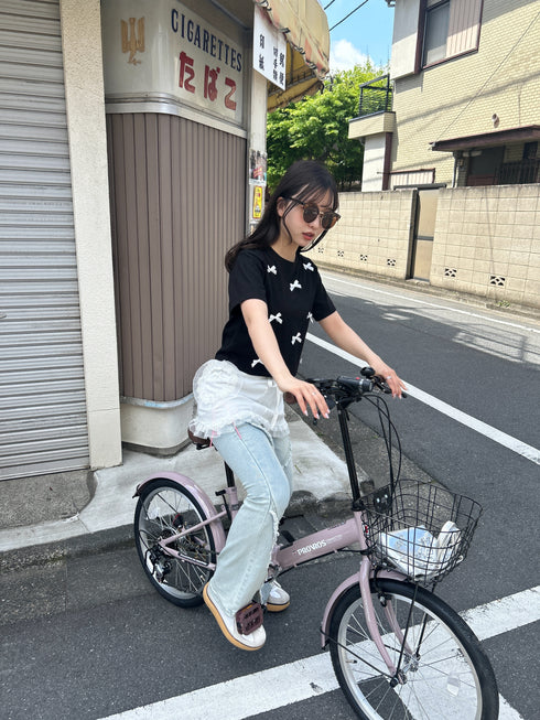 リボンクロップドTシャツ | SL2241603 | ブラック