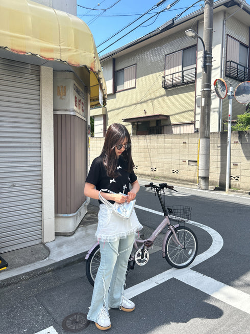 リボンクロップドTシャツ | SL2241603 | ブラック