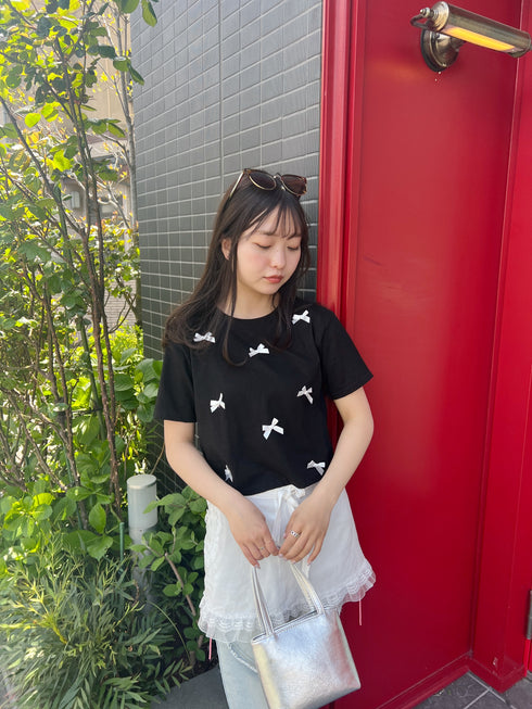 リボンクロップドTシャツ | SL2241603 | ブラック