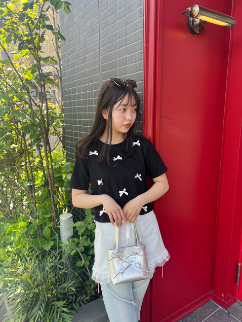 リボンクロップドTシャツ | SL2241603 | ブラック