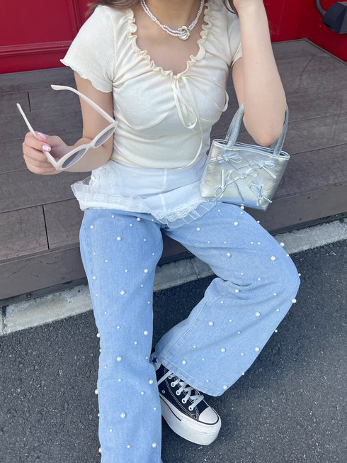 ギャザーリボントップス | SL2241644 | アイボリー