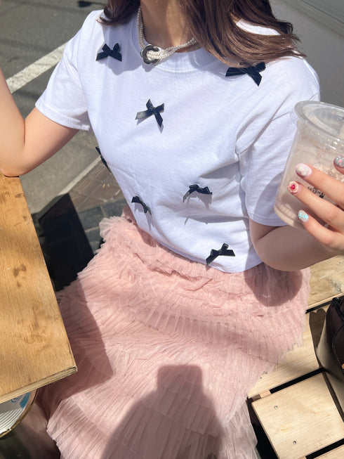 リボンクロップドTシャツ | SL2241603 | ホワイト