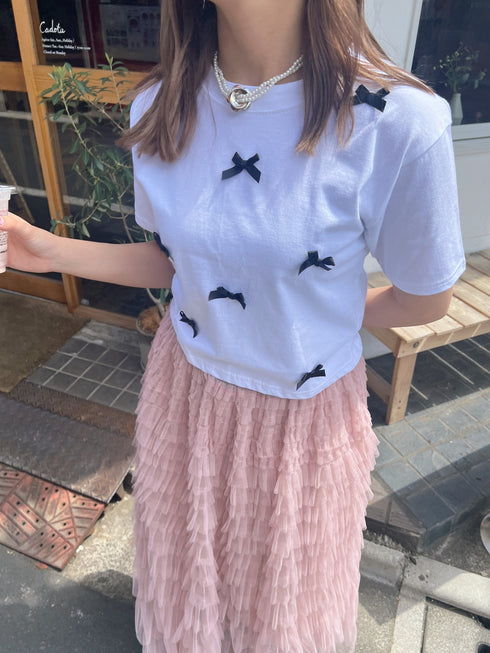 リボンクロップドTシャツ | SL2241603 | ホワイト