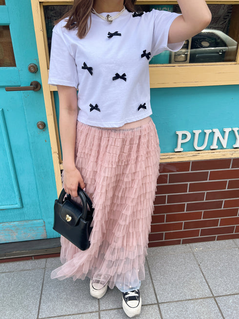 リボンクロップドTシャツ | SL2241603 | ホワイト