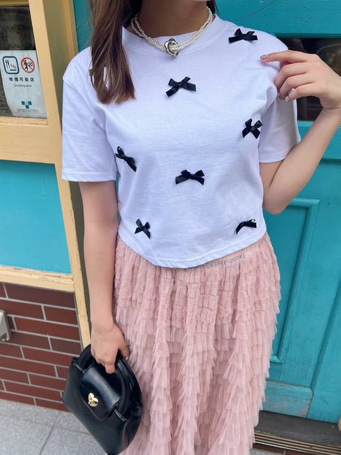 リボンクロップドTシャツ | SL2241603 | ホワイト