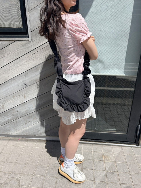 フリルギャザーショルダーバッグ | SL1241604 | ブラック