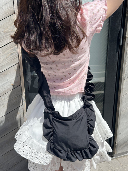 フリルギャザーショルダーバッグ | SL1241604 | ブラック