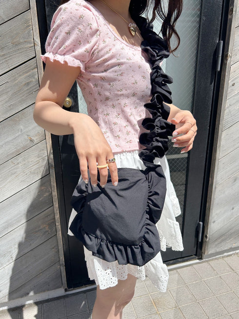 フリルギャザーショルダーバッグ | SL1241604 | ブラック