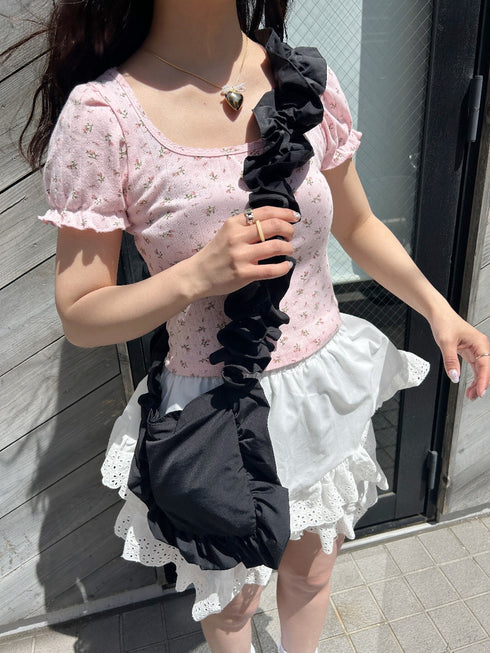 フリルギャザーショルダーバッグ | SL1241604 | ブラック