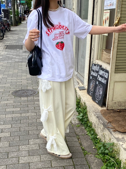 サイドレースリボンスウェットパンツ | SL2241612 | イエロー