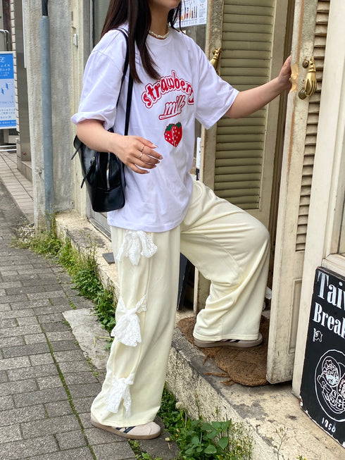 サイドレースリボンスウェットパンツ | SL2241612 | イエロー