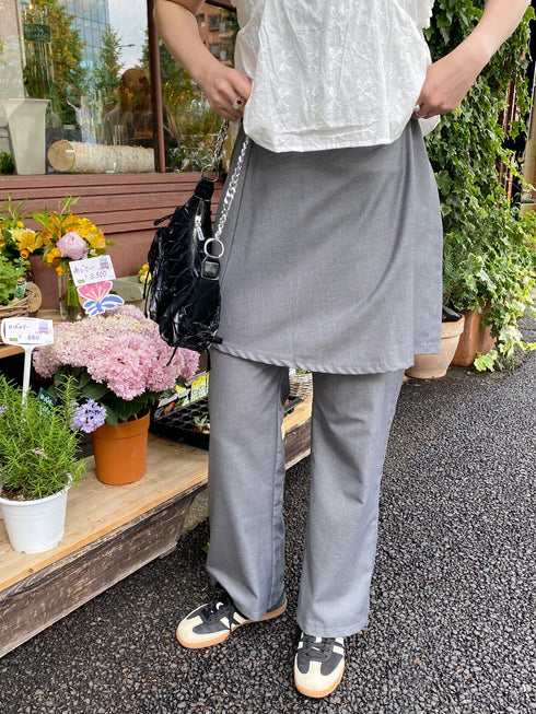 取り外し可能スカートパンツ | SL2241672 | グレー