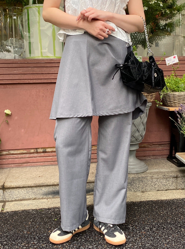 取り外し可能スカートパンツ | SL2241672 | グレー