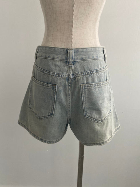 リボンパールデニムショートパンツ | SL2242635 | ブルー