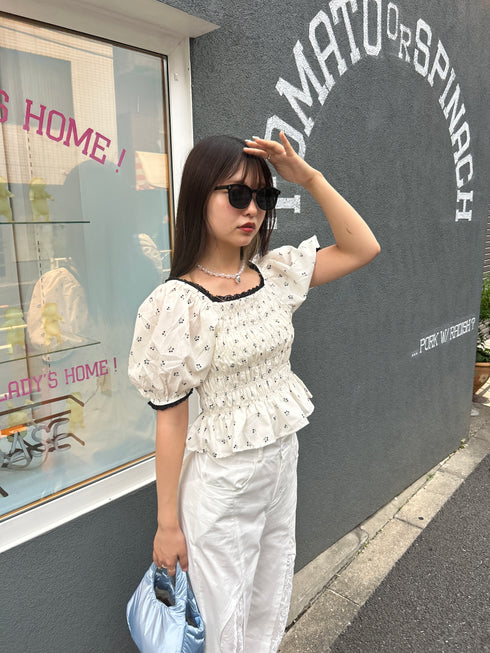 cherry square tops | SL2242659 | ブラック