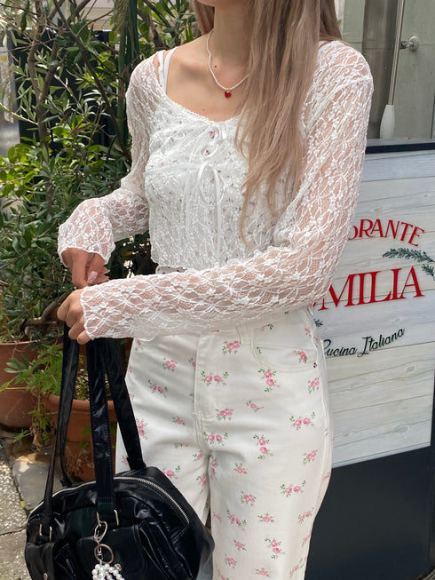 レースリボンカーディガン | SL2243608 | ホワイト