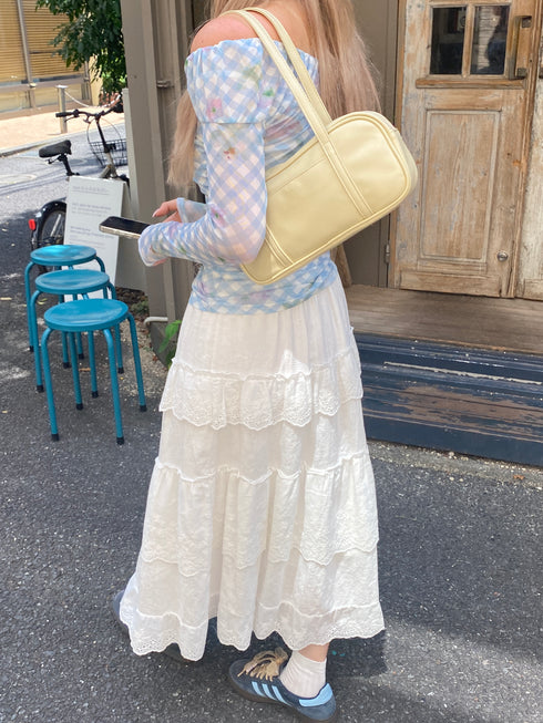 2wayチェックシアートップス | SL2243602 | ブルー