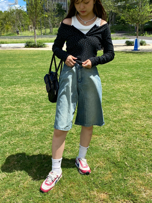 フラワーヘンリーネックトップス | SL2243622 | ブラック