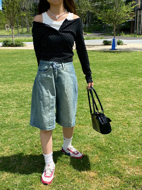 フラワーヘンリーネックトップス | SL2243622 | ブラック