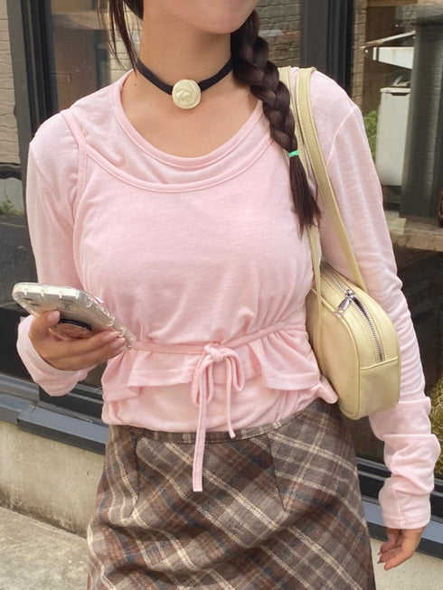 2ピースキャミソールレイヤードロンT | SL2241625 | ピンク