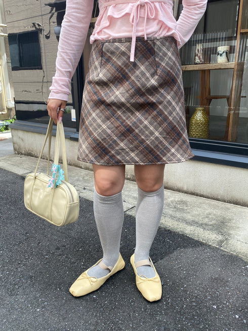 チェック台形スカート | SL2243623 | ブラウン