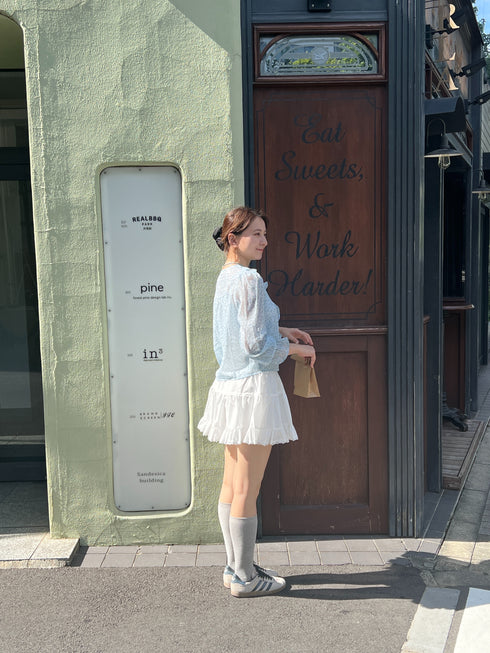 フリルフラワーブラウス | SL2243616 | ブルー