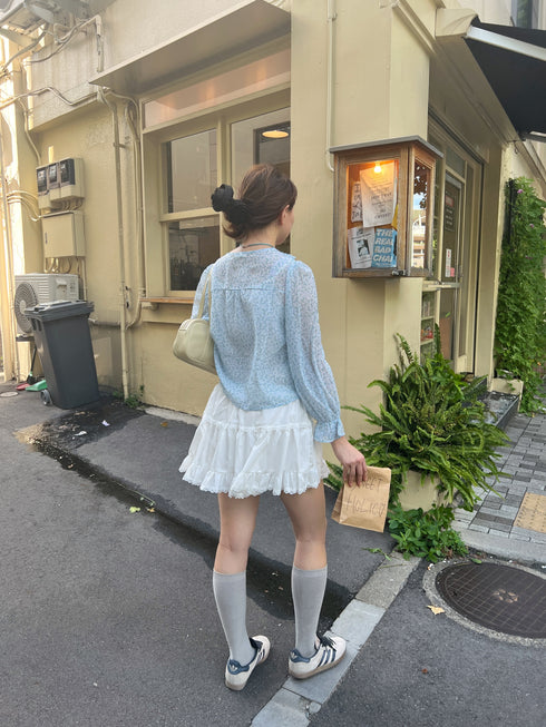 フリルフラワーブラウス | SL2243616 | ブルー