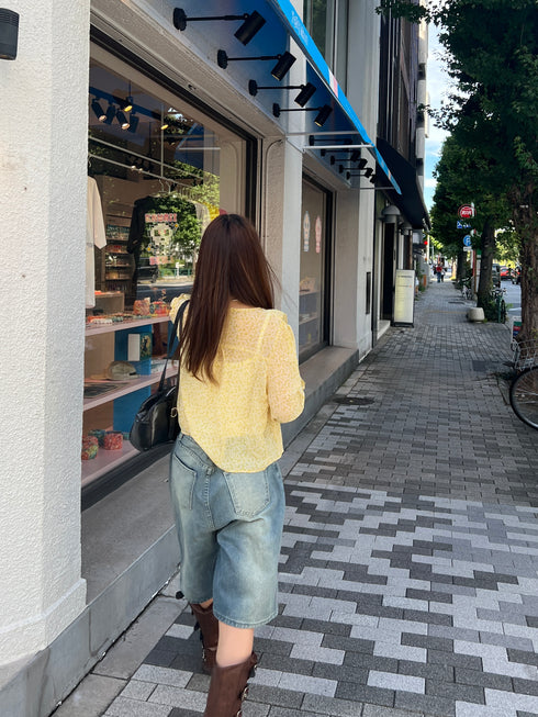 フリルフラワーブラウス | SL2243616 | イエロー