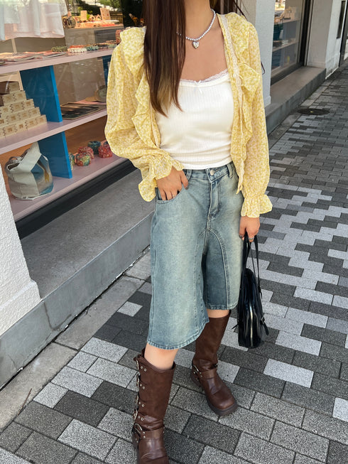 フリルフラワーブラウス | SL2243616 | イエロー