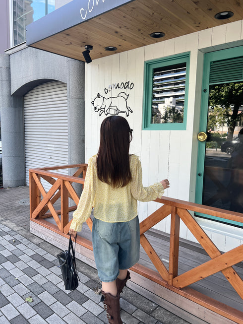 フリルフラワーブラウス | SL2243616 | イエロー