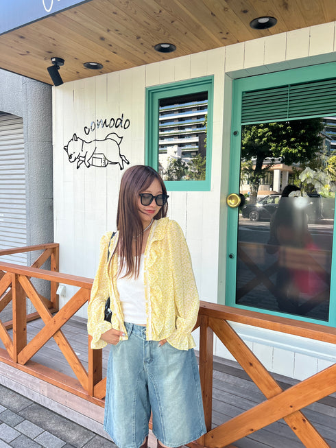 フリルフラワーブラウス | SL2243616 | イエロー