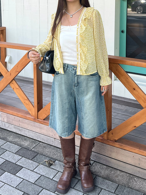 フリルフラワーブラウス | SL2243616 | イエロー