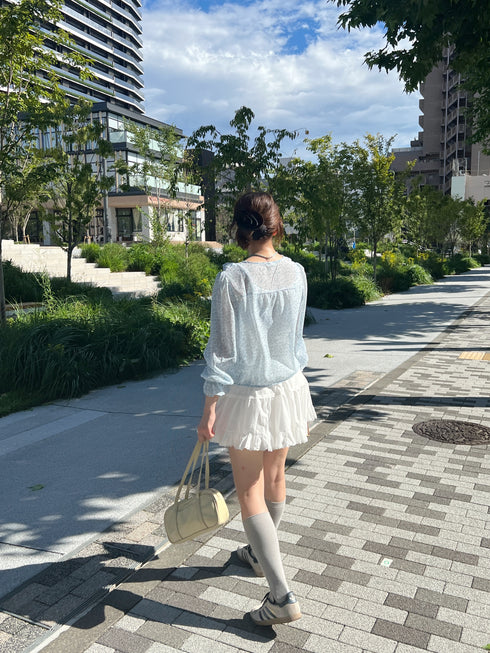 フリルフラワーブラウス | SL2243616 | ブルー