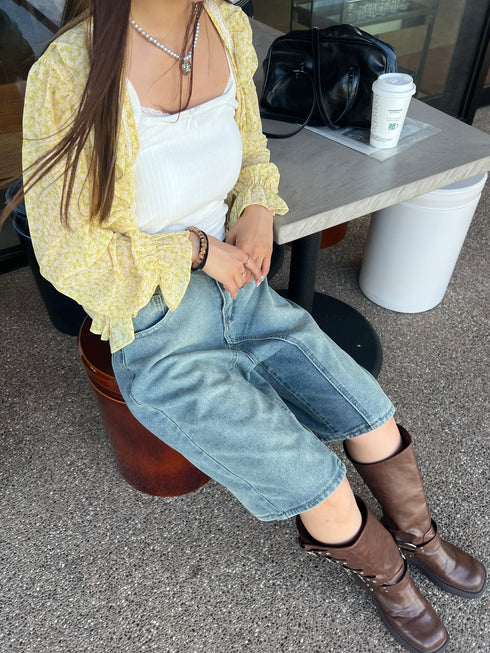 フリルフラワーブラウス | SL2243616 | イエロー