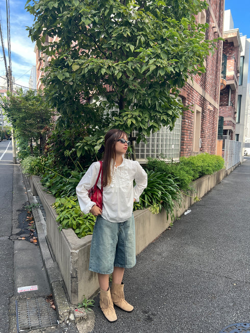 キーネックフリルブラウス | SL2243617 | ホワイト