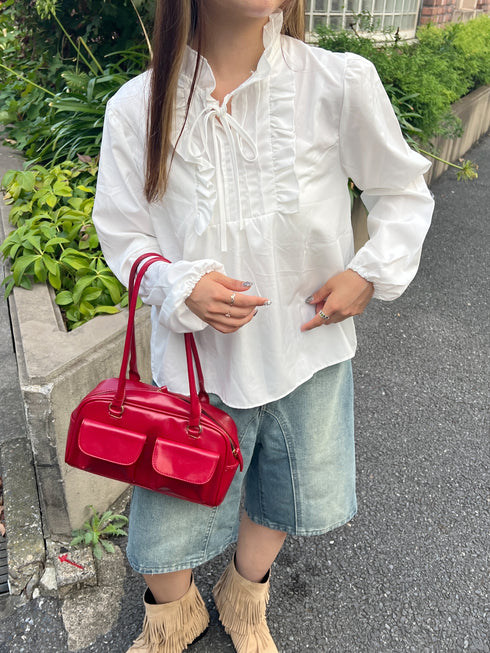 キーネックフリルブラウス | SL2243617 | ホワイト