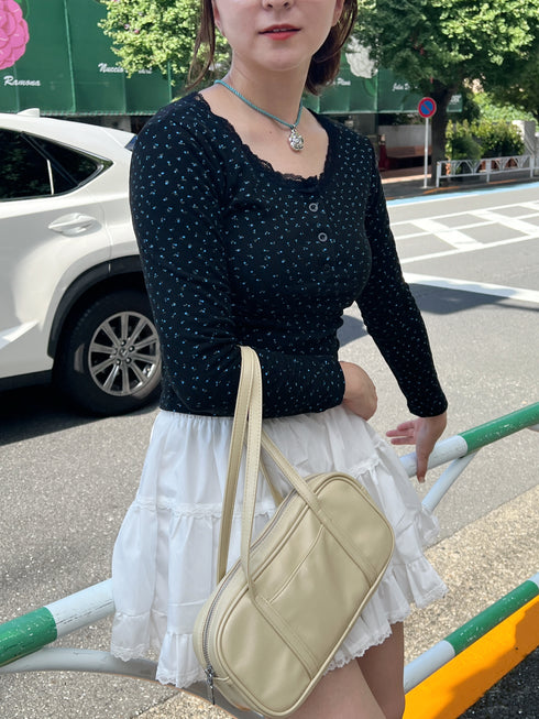 フラワーヘンリーネックトップス | SL2243622 | ブラック