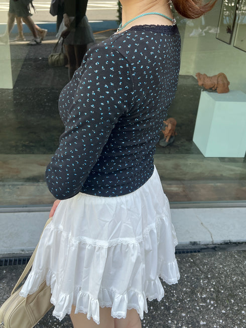 フラワーヘンリーネックトップス | SL2243622 | ブラック